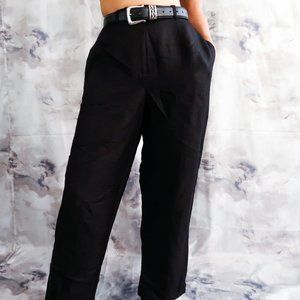 Black linen trousers